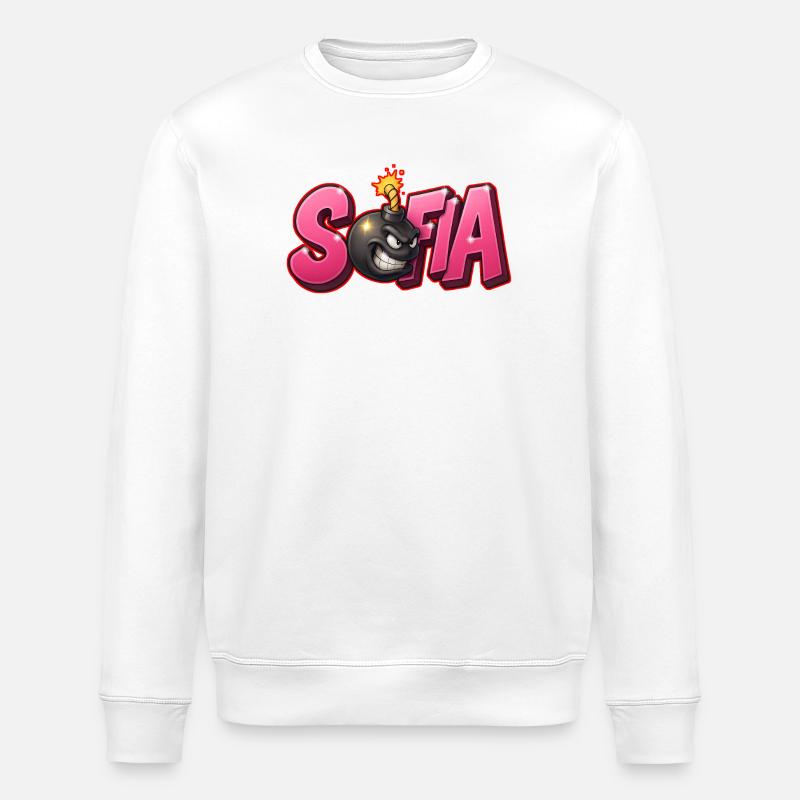Sofia Graffiti Name Bomb Graffité 3D - Stanley/Stella ROLLER Unisex Organic Sweatshirt - white