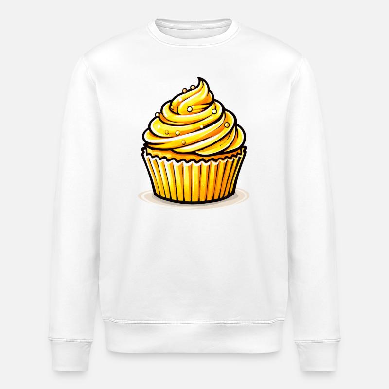 Cupcake jaune doré - Sweat bio ROLLER Stanley/Stella Unisexe - blanc