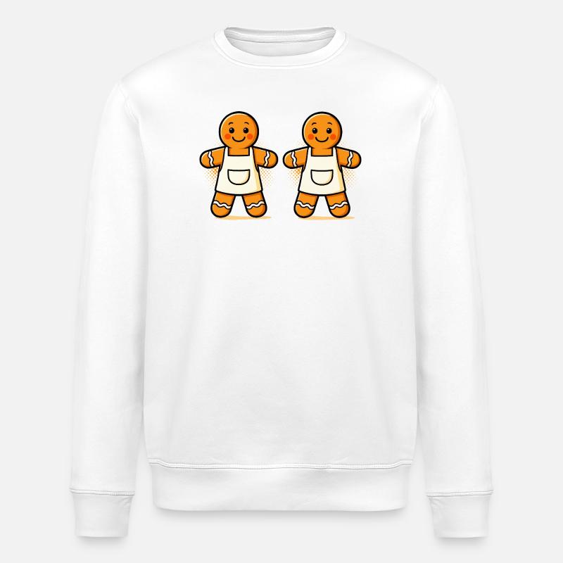 Lebkuchenmänner mit Schürze - Stanley/Stella Unisex Bio-Sweatshirt ROLLER - Weiß