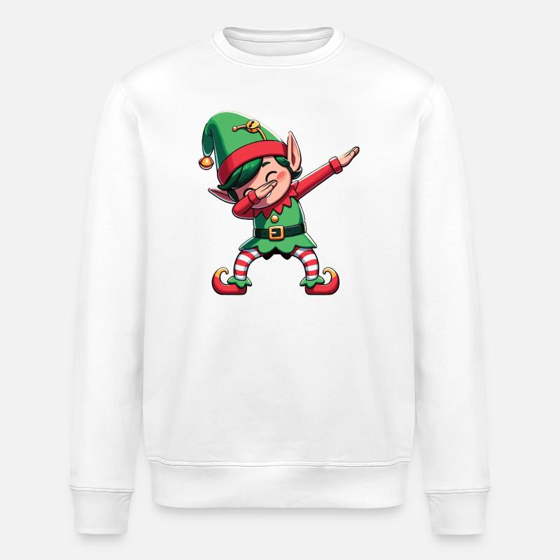 Dabbing Weihnachts Elf Dab Weihnachten - Stanley/Stella Unisex Bio-Sweatshirt ROLLER - Weiß