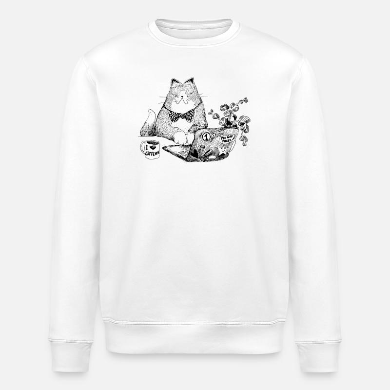 BÜROKATZE - Stanley/Stella Unisex Bio-Sweatshirt ROLLER - Weiß