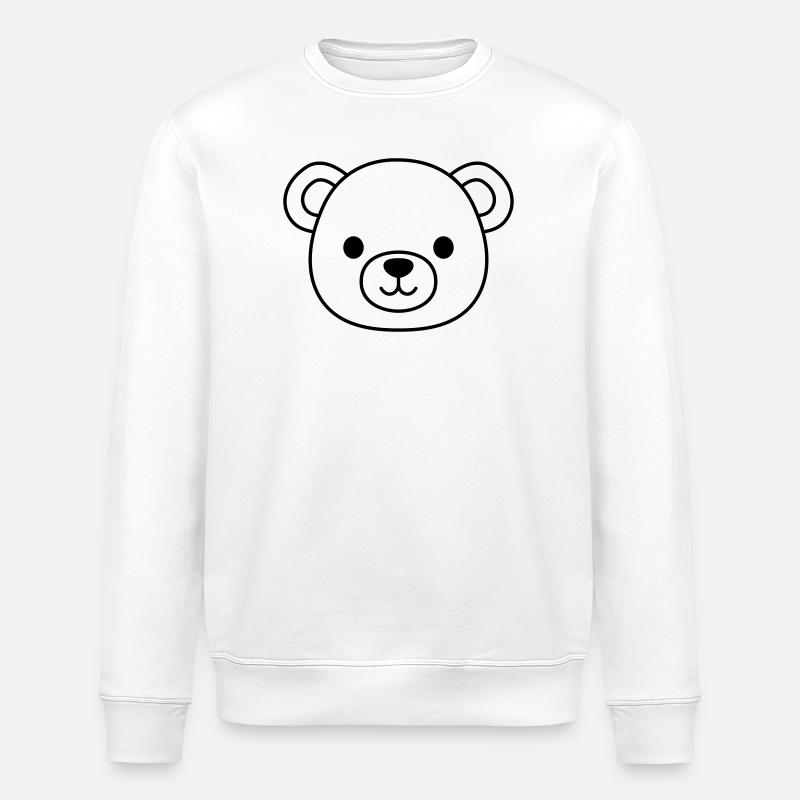 Teddy Bear Face - Stanley/Stella ROLLER Unisex Organic Sweatshirt - white