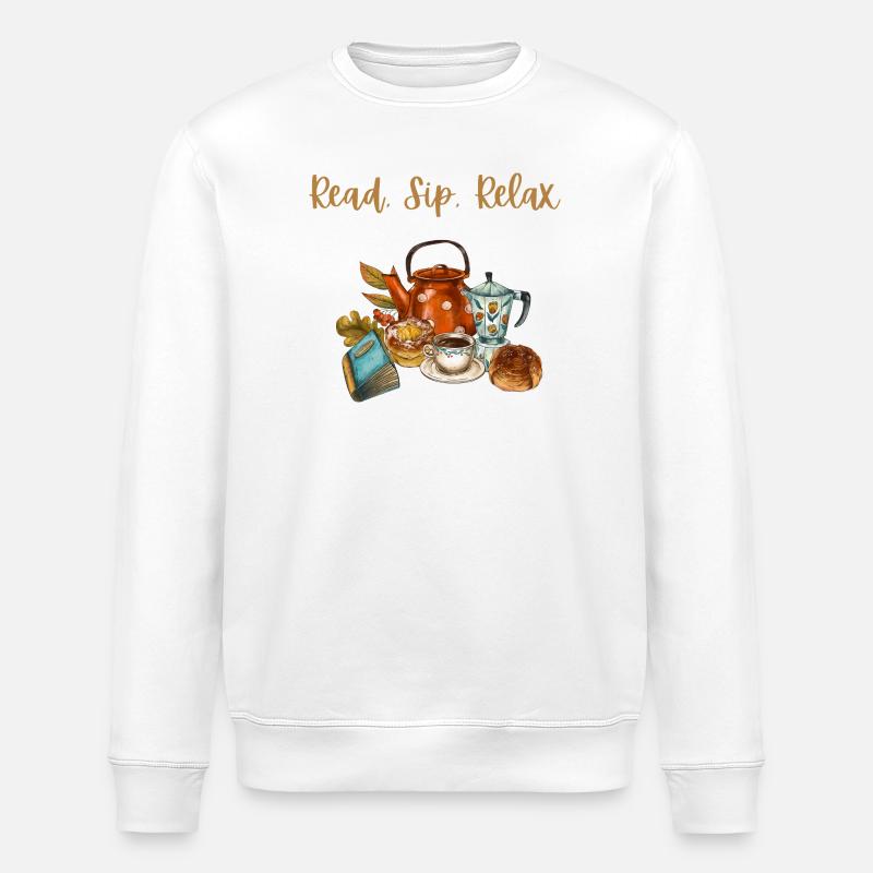Cozy Autumn Vibe: Read, Sip, & Relax - Sweat bio ROLLER Stanley/Stella Unisexe - blanc