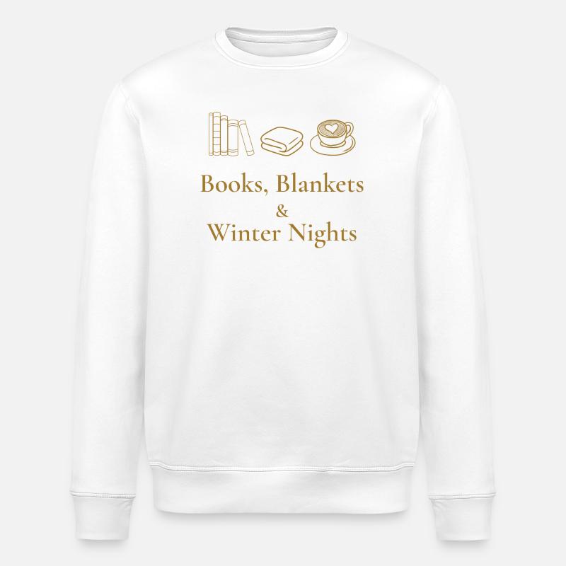 Bücher, Decken & Winternächte – Gemütliche Atmosphäre - Stanley/Stella Unisex Bio-Sweatshirt ROLLER - Weiß