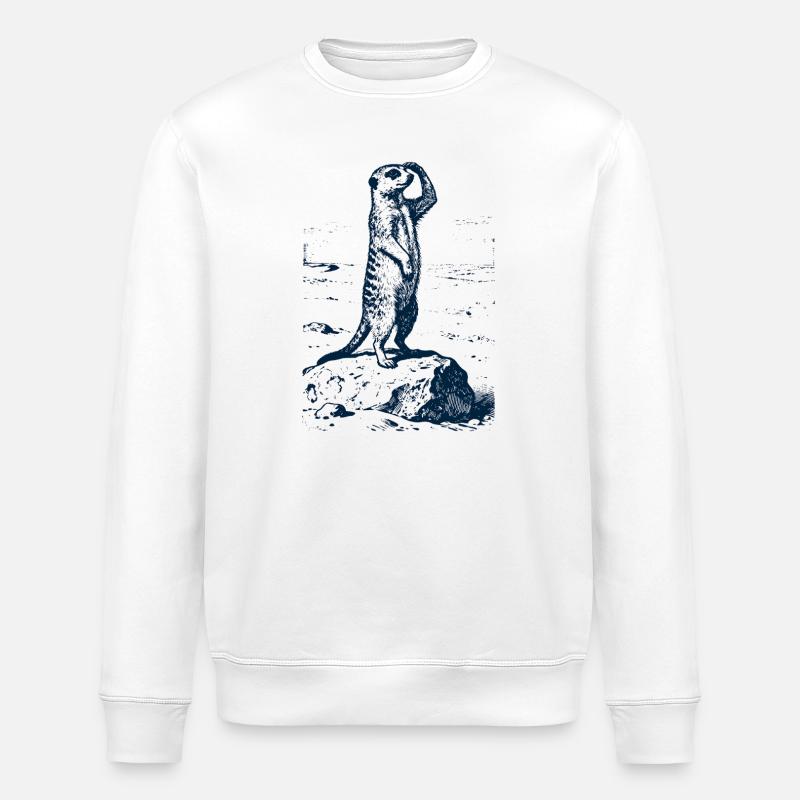 Erdmännchen Wache - Stanley/Stella Unisex Bio-Sweatshirt ROLLER - Weiß