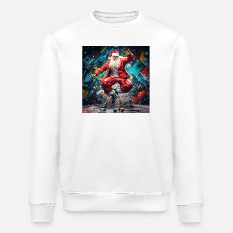 Graffiti du Père Noël Breakdance - Sweat bio ROLLER Stanley/Stella Unisexe - blanc