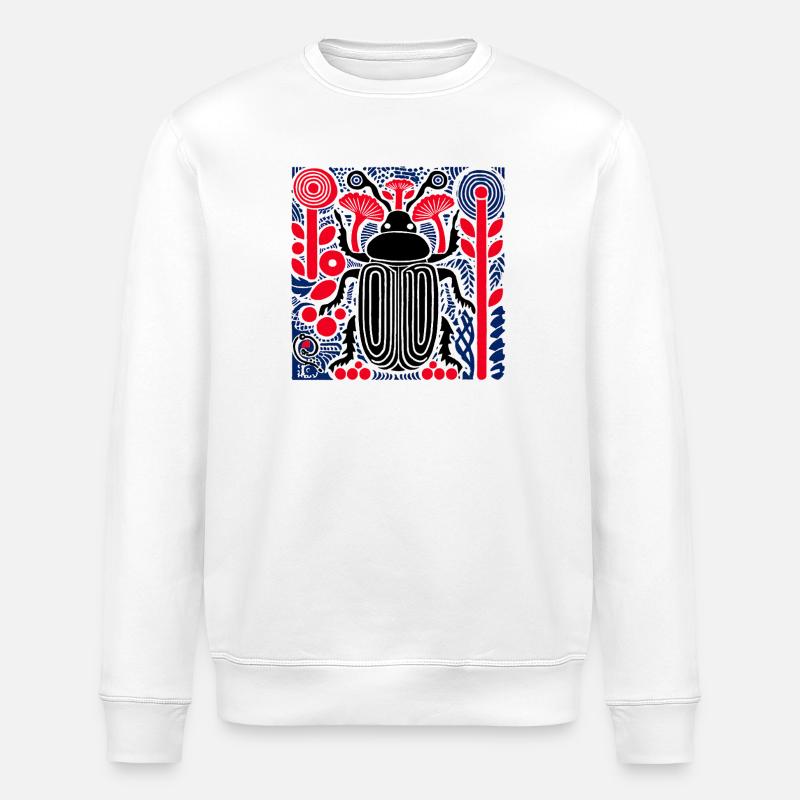 Kaefer im Retro-Pop-Art Look - Stanley/Stella Unisex Bio-Sweatshirt ROLLER - Weiß