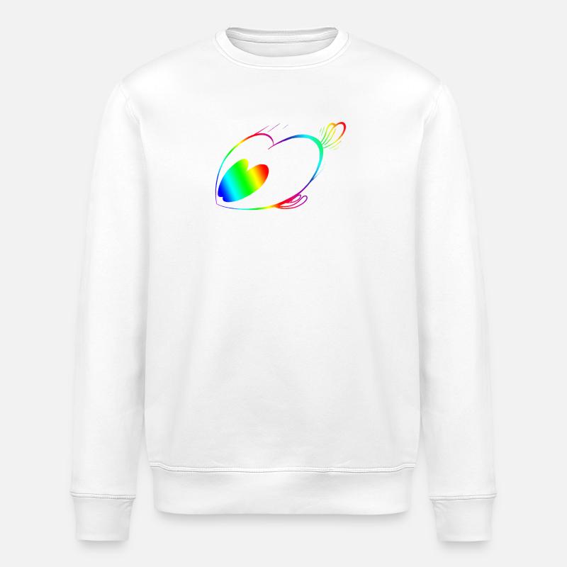 Regenbogen-Geschwindigkeitstricker - Stanley/Stella Unisex Bio-Sweatshirt ROLLER - Weiß