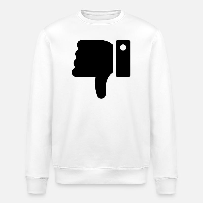 Dislike Hand, Hater Symbol, Thumbs Down - Stanley/Stella ROLLER Unisex Organic Sweatshirt - white