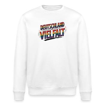 Deutschland ist Vielfalt - Cool Pride Logo - Stanley/Stella Unisex Bio-Sweatshirt ROLLER - Weiß - Vorne - Nik (191cm)