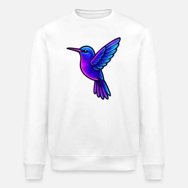 Neon Kolibri Tiere - Stanley/Stella Unisex Bio-Sweatshirt ROLLER - Weiß