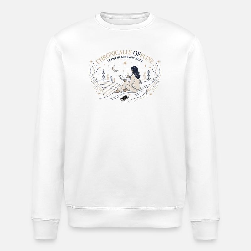 Chronically Offline - Stanley/Stella ROLLER Unisex Organic Sweatshirt - white
