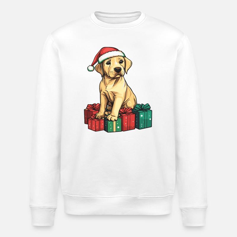 Chiens Labrador Cadeaux de Noël - Sweat bio ROLLER Stanley/Stella Unisexe - blanc