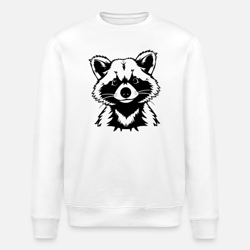 Waschbär Geschenk Weihnachten - Stanley/Stella Unisex Bio-Sweatshirt ROLLER - Weiß