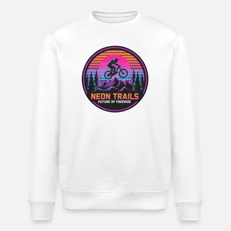 Neon Trails Mountain Freeride - Stanley/Stella Unisex Bio-Sweatshirt ROLLER - Weiß