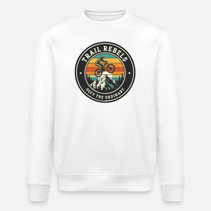 Trail Rebels Mountain Biker Retro - Stanley/Stella ROLLER Unisex Organic Sweatshirt - white