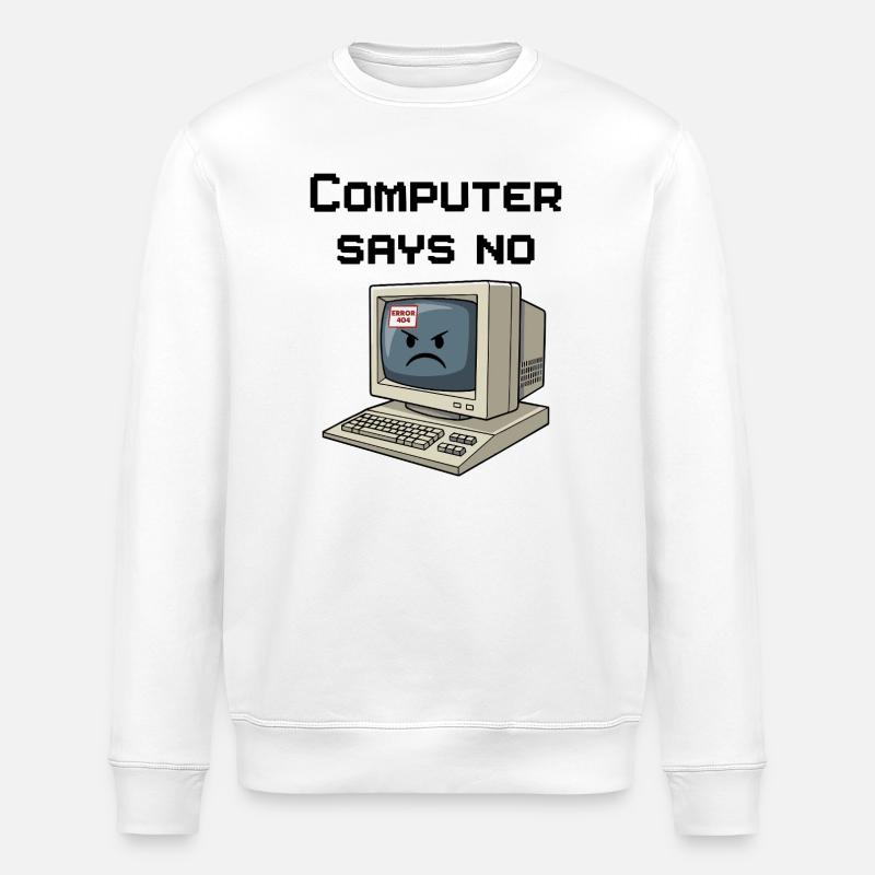 Retro Computer 404 Error - Stanley/Stella ROLLER Unisex Organic Sweatshirt - white