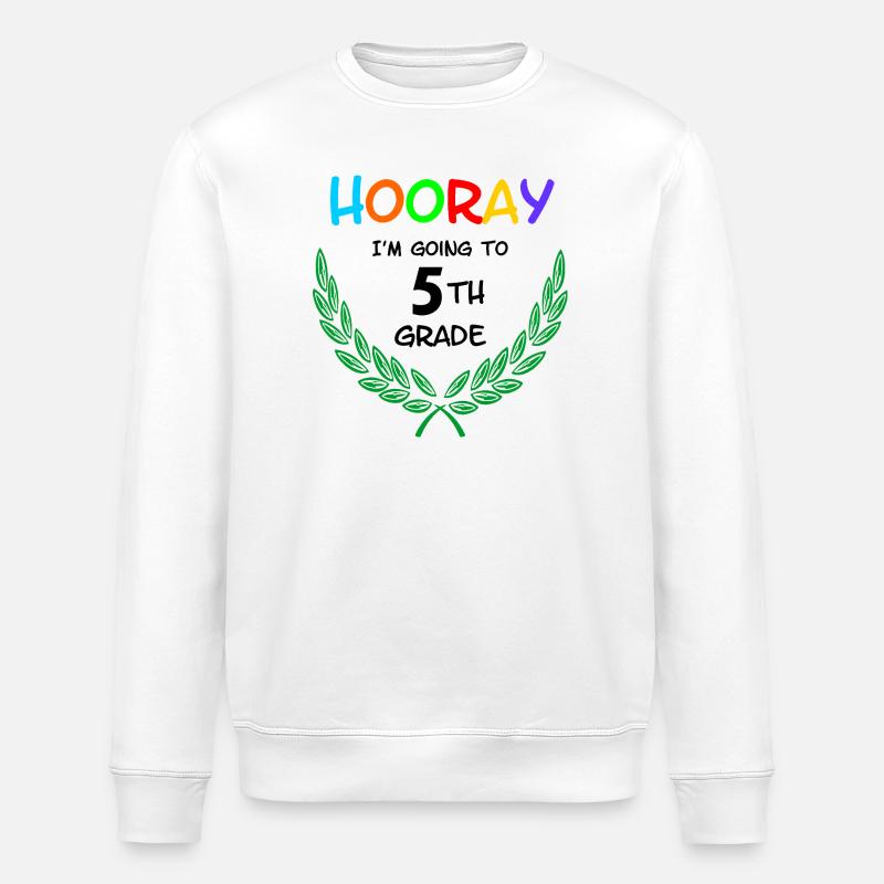 Hourra, je vais en 5e - Sweat bio ROLLER Stanley/Stella Unisexe - blanc