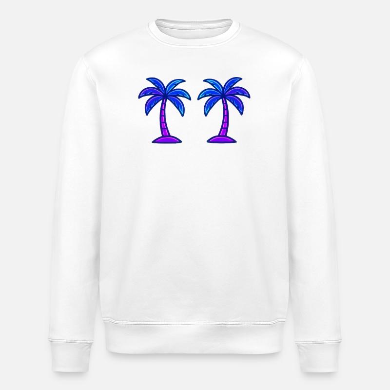 Néon des palmiers - Sweat bio ROLLER Stanley/Stella Unisexe - blanc
