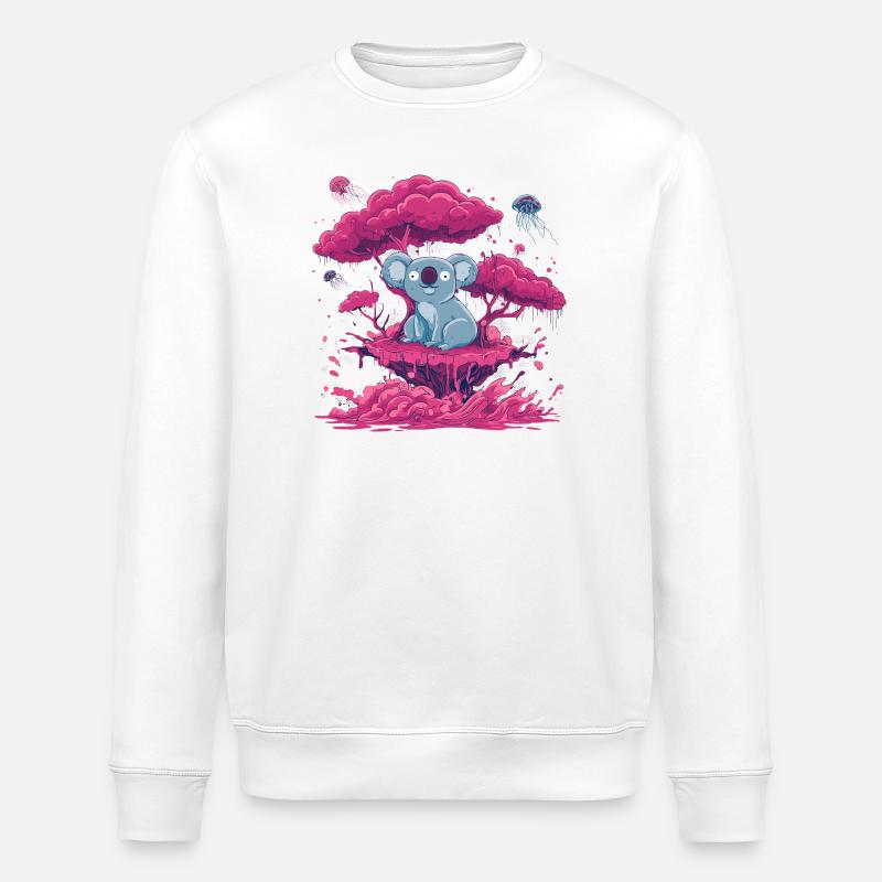 Koala im Pinkwald - Stanley/Stella Unisex Bio-Sweatshirt ROLLER - Weiß