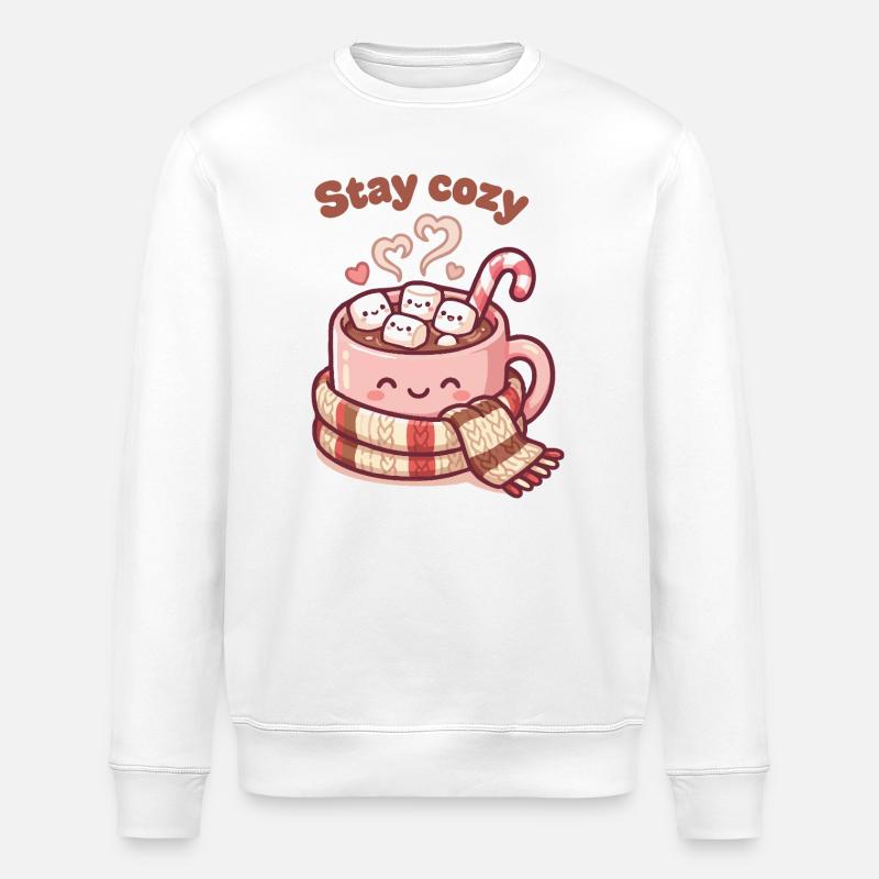 Stay Cozy Cocoa Mug - Stanley/Stella ROLLER Unisex Organic Sweatshirt - white