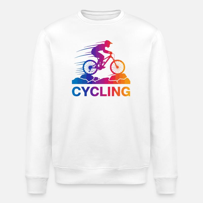 Saut de VTT arc-en-ciel - Sweat bio ROLLER Stanley/Stella Unisexe - blanc
