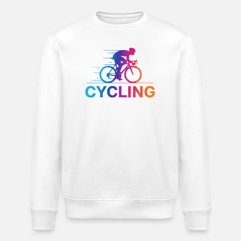 Gradient vibrant du cyclisme - Sweat bio ROLLER Stanley/Stella Unisexe - blanc