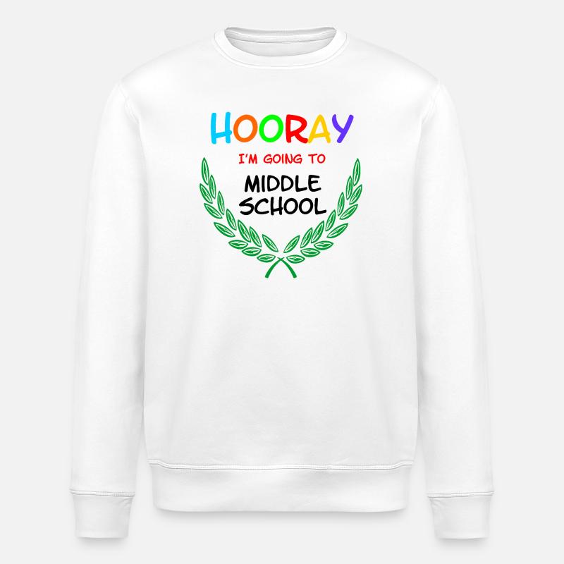 Hurra, ich gehe auf die Mittelschule** - Stanley/Stella Unisex Bio-Sweatshirt ROLLER - Weiß