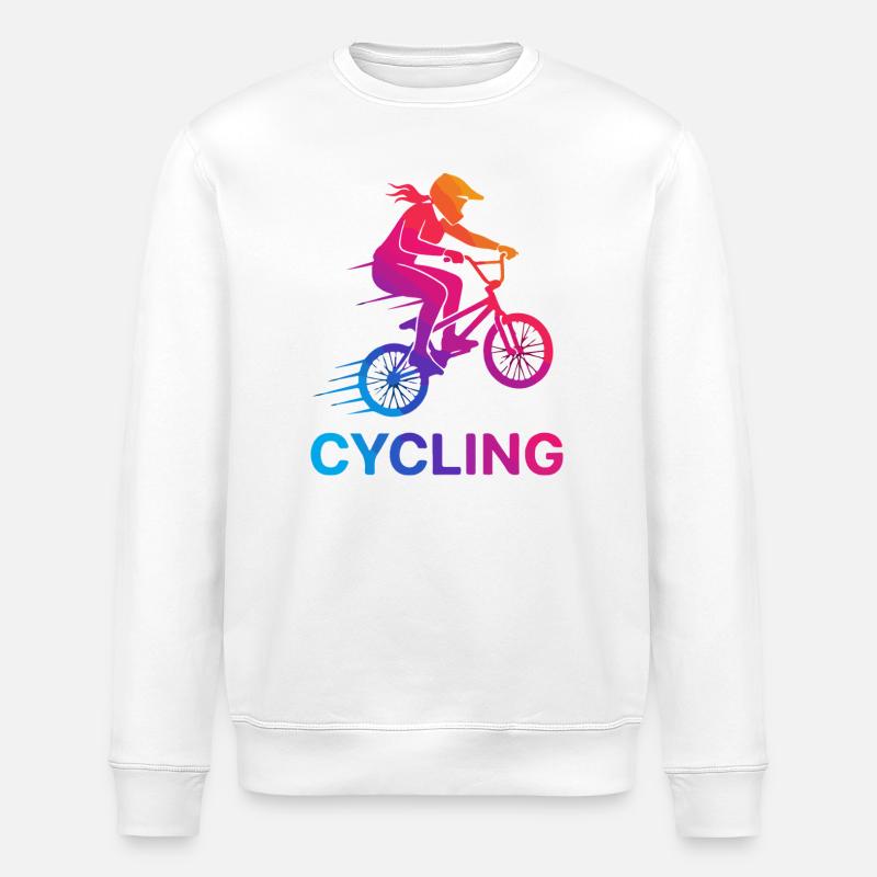 Gradient Cyclist Silhouette - Stanley/Stella Unisex Bio-Sweatshirt ROLLER - Weiß