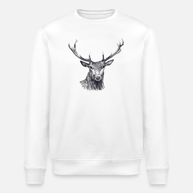 Cerf - Sweat bio ROLLER Stanley/Stella Unisexe - blanc