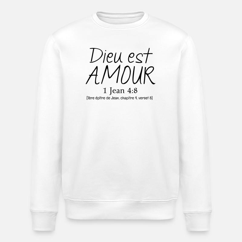 Dieu est amour - Sweat bio ROLLER Stanley/Stella Unisexe - blanc