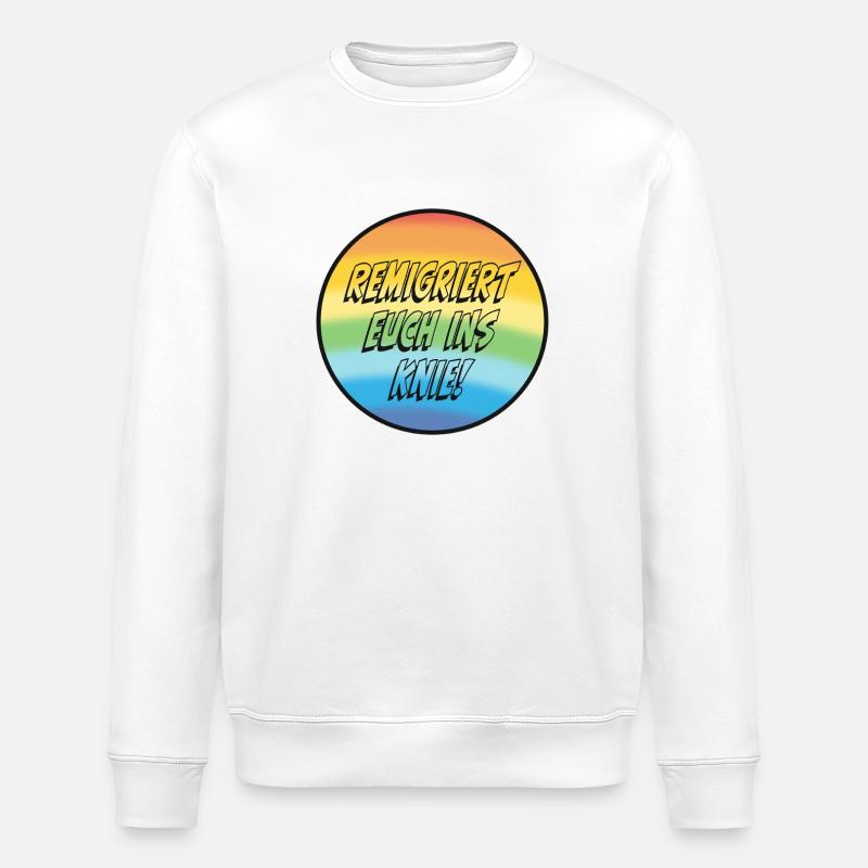 Remigriert Euch Ins Knie! - Stanley/Stella Unisex Bio-Sweatshirt ROLLER - Weiß