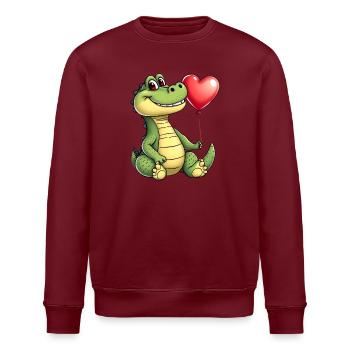 Kroko Herzballon - Stanley/Stella Unisex Bio-Sweatshirt ROLLER - Weiß - Vorne - Nik (191cm)