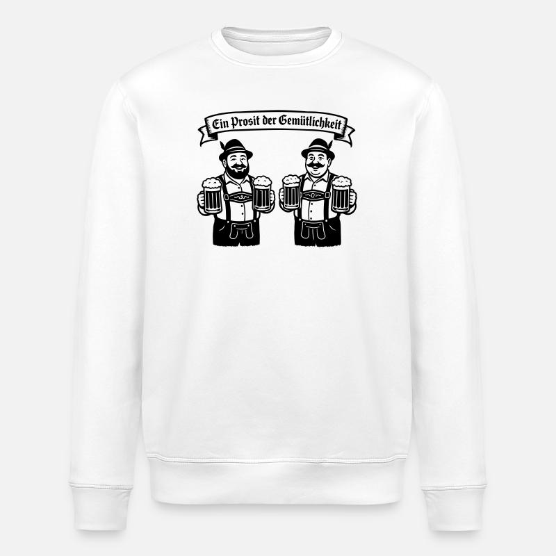Bier männer - Ein Prosit der Gemütlichkeit - Stanley/Stella ROLLER Unisex Organic Sweatshirt - white