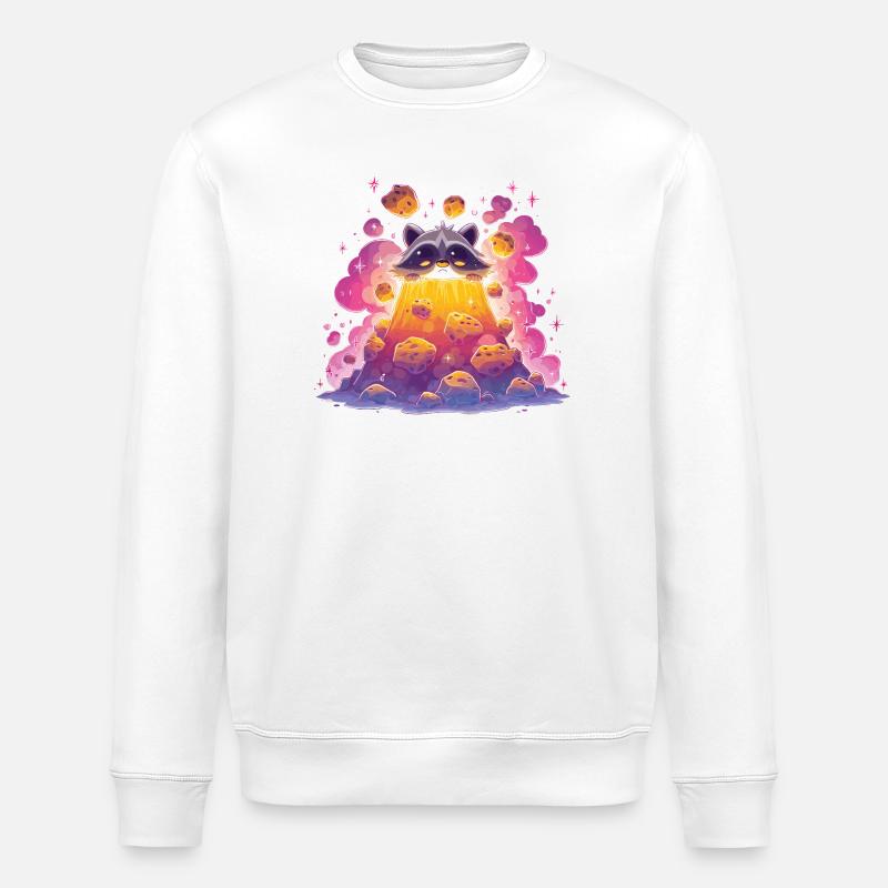 Waschbär Vulkanlava - Stanley/Stella Unisex Bio-Sweatshirt ROLLER - Weiß