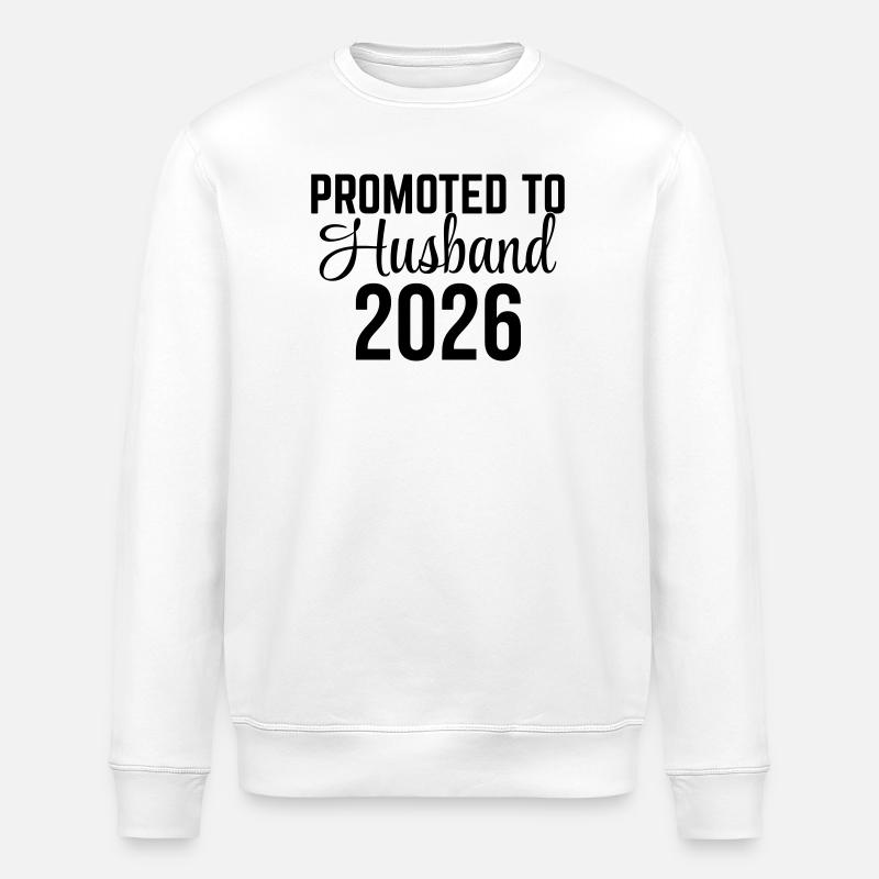 Promoted to Husband 2026 – Ehemann Design - Stanley/Stella ROLLER Unisex Organic Sweatshirt - white
