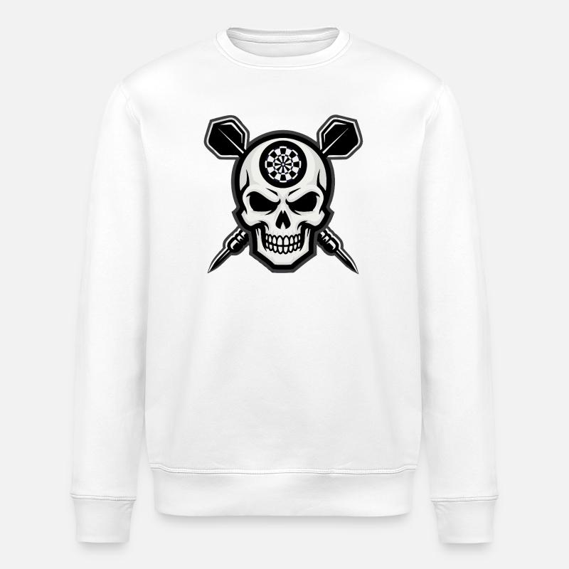 Dart Skull Pub Style - Sweat bio ROLLER Stanley/Stella Unisexe - blanc