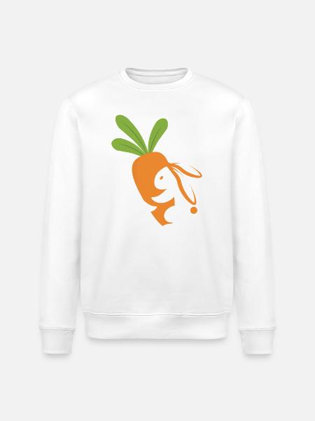 Karottenlächelndes Maskottchen - Stanley/Stella Unisex Bio-Sweatshirt ROLLER - Weiß