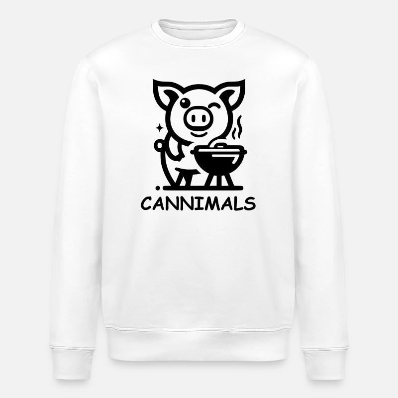 Cannimals – Édition Noire Logo - Sweat bio ROLLER Stanley/Stella Unisexe - blanc