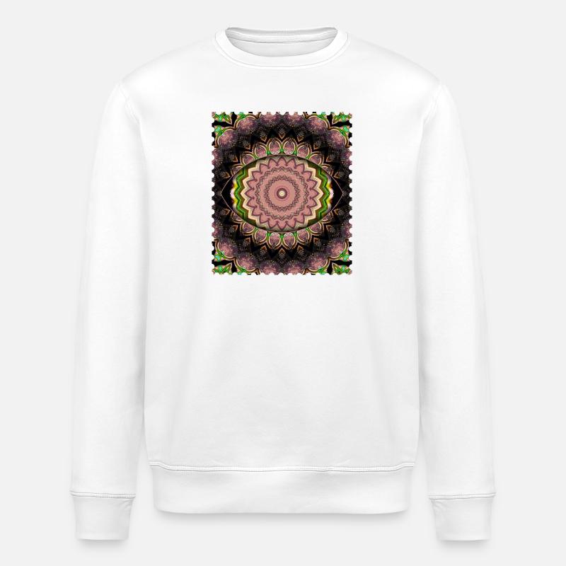Mandala Blütenkaskade - Stanley/Stella Unisex Bio-Sweatshirt ROLLER - Weiß