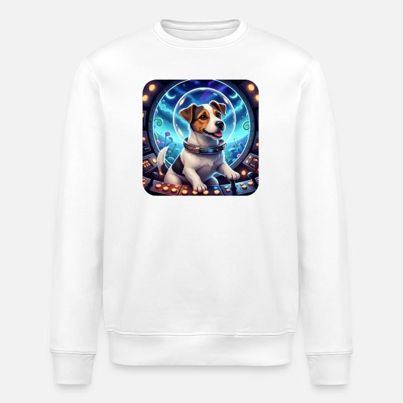 Chiot Cosmique dans la capsule spatiale - Sweat bio ROLLER Stanley/Stella Unisexe - blanc
