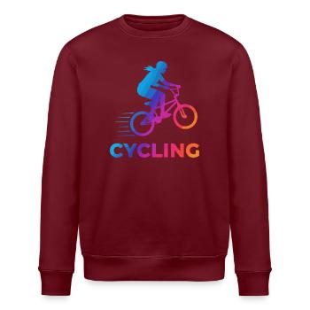 BMX Girl Cyclist Silhouette Gradient - Stanley/Stella Unisex Bio-Sweatshirt ROLLER - Weiß - Vorne - Nik (191cm)