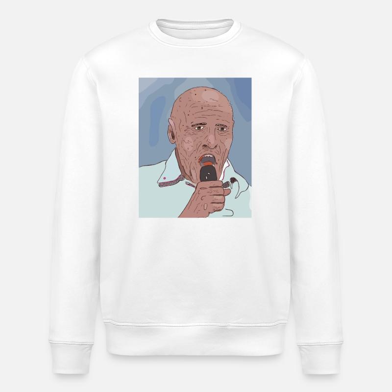 Sängerporträt Pop-Art Stil - Stanley/Stella Unisex Bio-Sweatshirt ROLLER - Weiß