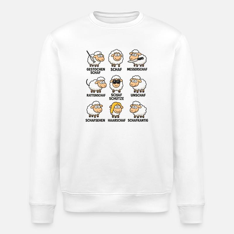 Funny Sheep Diversity Sheep Puns Memes - Stanley/Stella ROLLER Unisex Organic Sweatshirt - white
