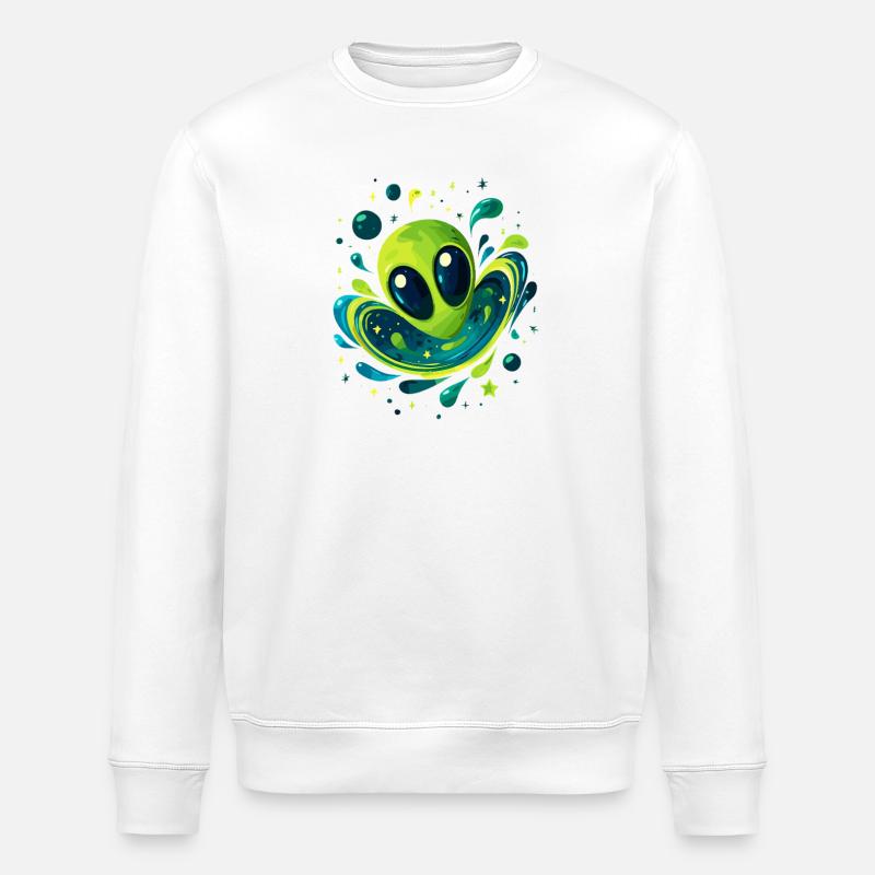 Galactic Alien Vortex - Stanley/Stella ROLLER Unisex Organic Sweatshirt - white