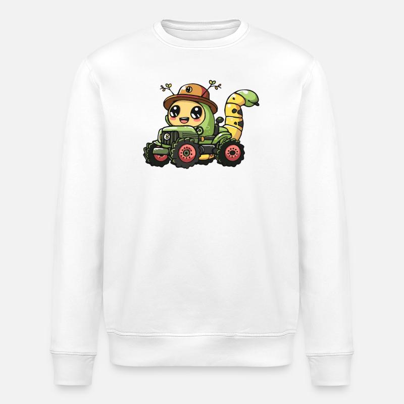 Wurm Traktor Farmer - Stanley/Stella Unisex Bio-Sweatshirt ROLLER - Weiß
