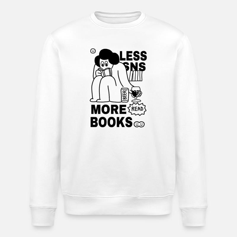 Lecture de la conception des livres - Sweat bio ROLLER Stanley/Stella Unisexe - blanc