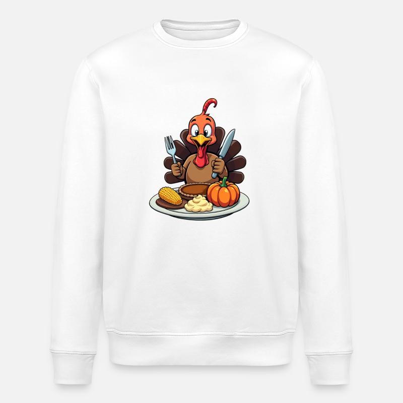 Thanksgiving Drôle Dinde de Thanksgiving - Sweat bio ROLLER Stanley/Stella Unisexe - blanc
