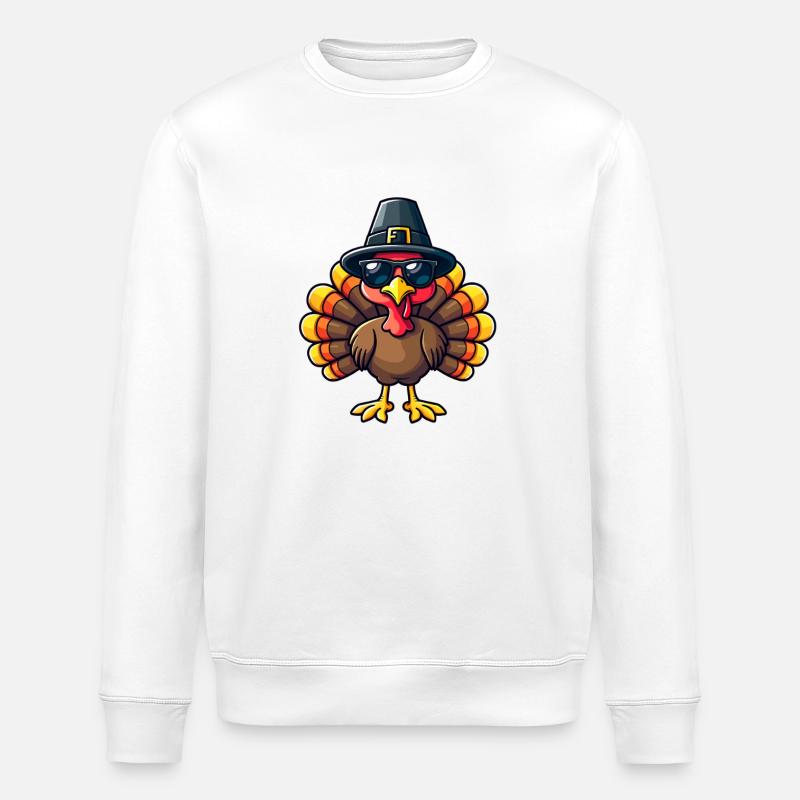 Thanksgiving Drôle Dinde de Thanksgiving - Sweat bio ROLLER Stanley/Stella Unisexe - blanc