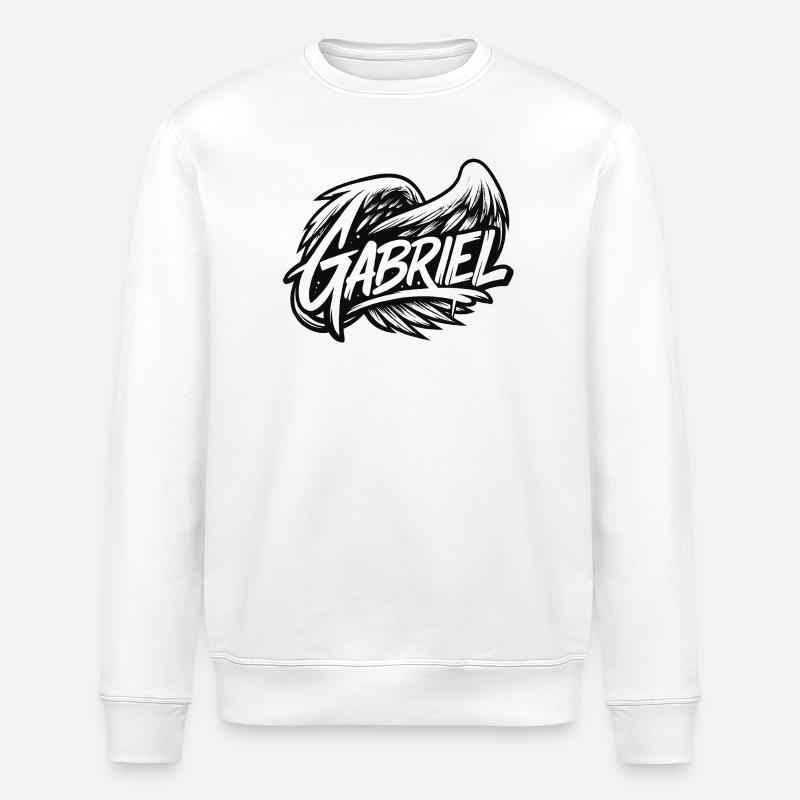 Erzengel Gabriel | Einfacher Graffiti-Stil - Stanley/Stella Unisex Bio-Sweatshirt ROLLER - Weiß